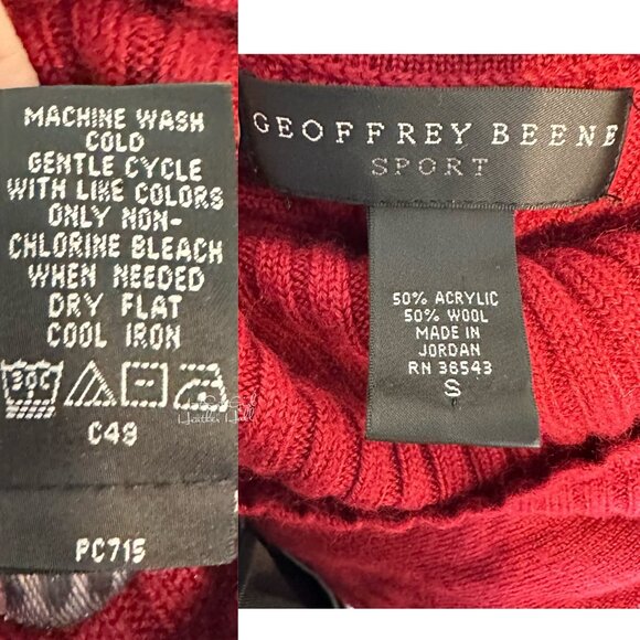 Geoffrey Beene Turtleneck Wool Blend Ribbed Knit Sweater Dress Size Small - Picture 5 of 6